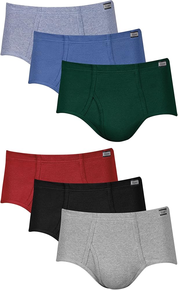 Hanes Men's Underwear Briefs, Mid-Rise, Moisture-Wicking, 6-Pack