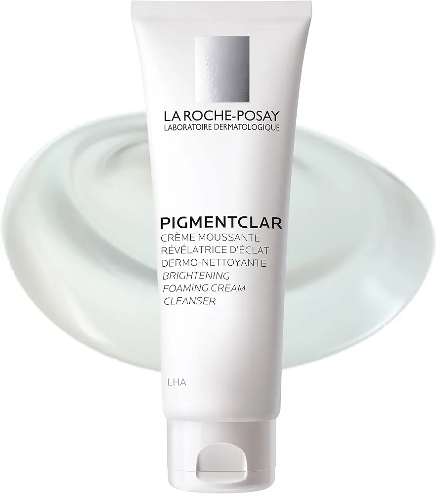 La Roche-Posay Pigmentclar Brightening Face Cleanser, Exfoliating Face Wash with LHAs, Dark Spot Remover and Skin Tone Brightening, Fragrance Free Foaming Cream Cleanser (Pack of 1)