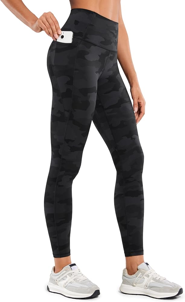 CRZ YOGA Womens Butterluxe Workout Leggings 25 Inches - High Waisted Gym Yoga Pants with Pockets Buttery Soft