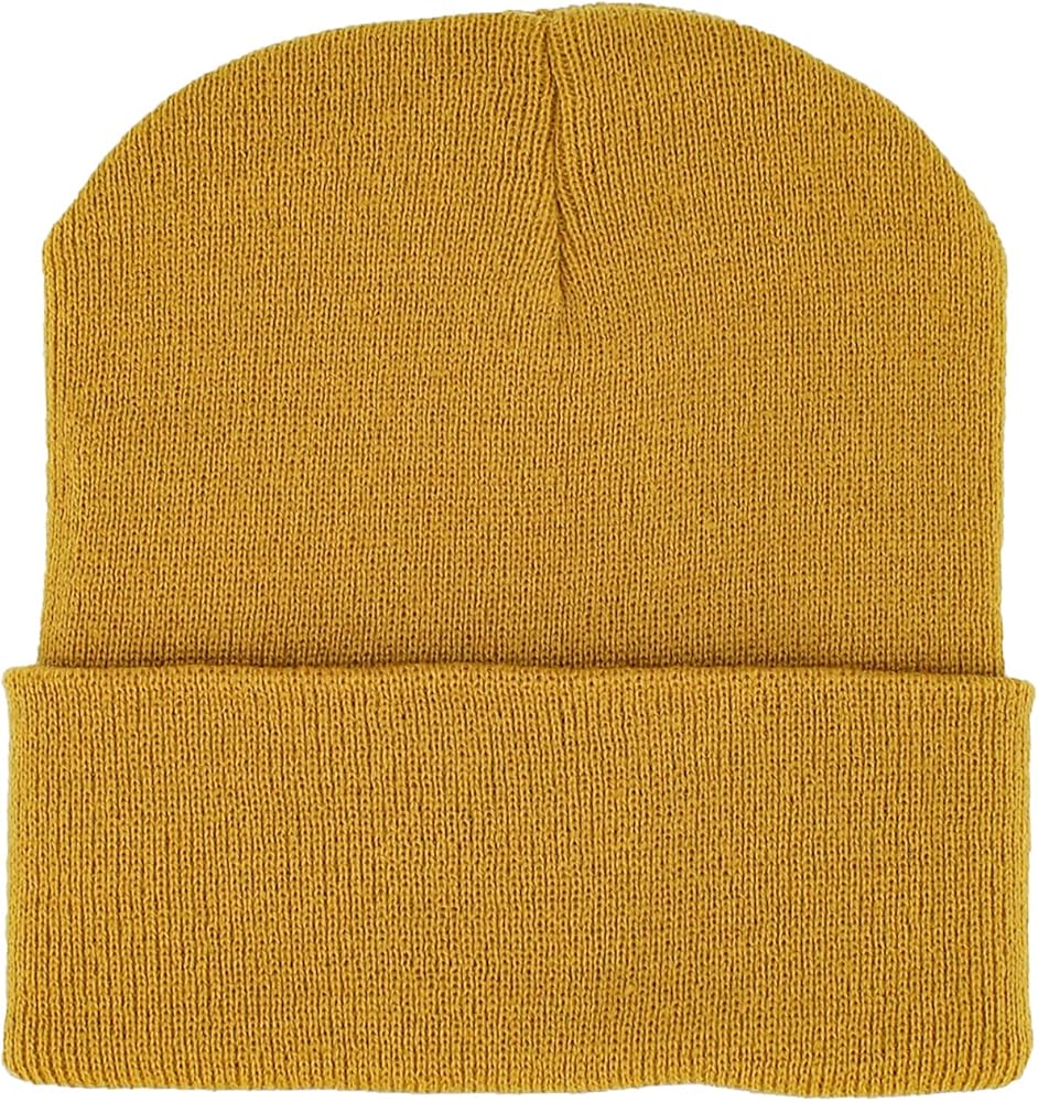 KBETHOS Made in USA Classic Men's Women's Cuffed Folded Acrylic Knit Beanie Hat Solid Unisex Cold