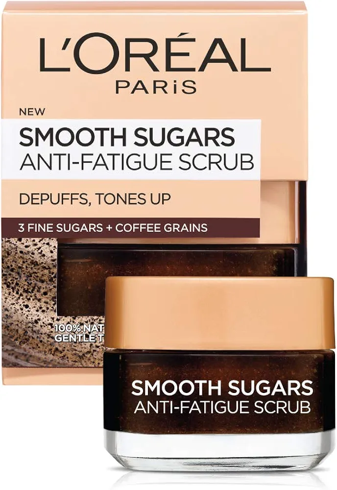 L'oreal Paris Skin Care Pure Sugar Face Scrub With Kona Coffee To Instantly Resurface & Energize for Soft Glowing Skin, 1.7 Ounce