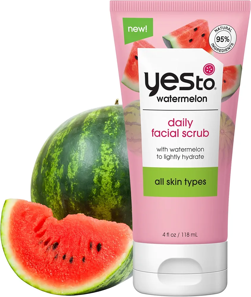 Yes To Watermelon Daily Facial Scrub, Invigorating and Exfoliating Cleanser That Melts Away Make Up, Lightly Hydrates With Antioxidants and Vitamin C, Natural, Vegan & Cruelty Free, 4 Ounce (Pack of 6)