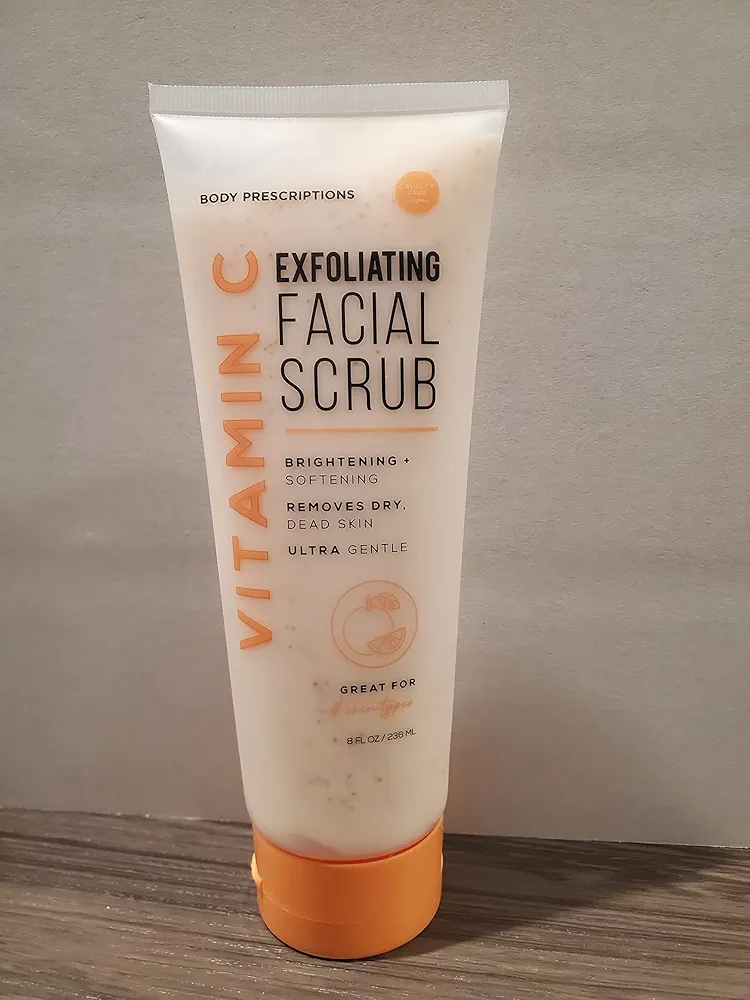 Body Prescriptions Vitamin C Exfoliating Facial Scrub: Reveal Radiant Skin with Gentle Exfoliation and Nourishing Vitamin C Boost