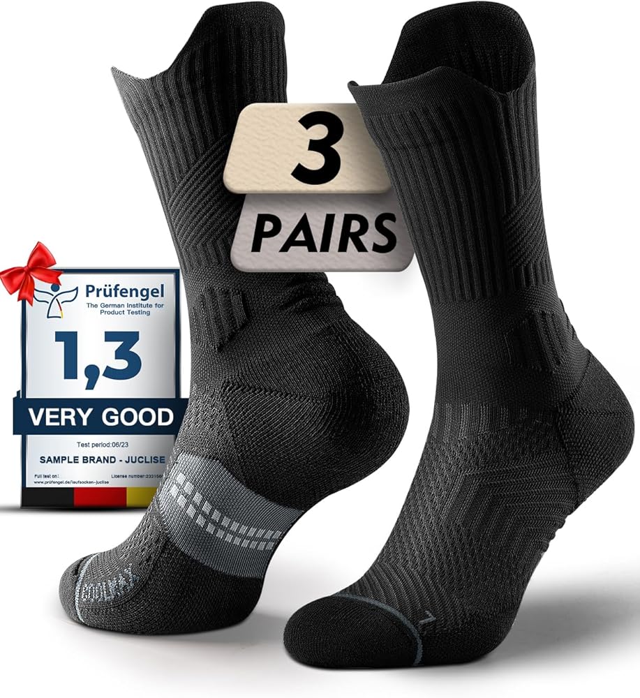 Bamboo Viscose Crew Compression Running Socks Winter Thick Athletic Hiking Basketball Moisture Wicking AntiBlister