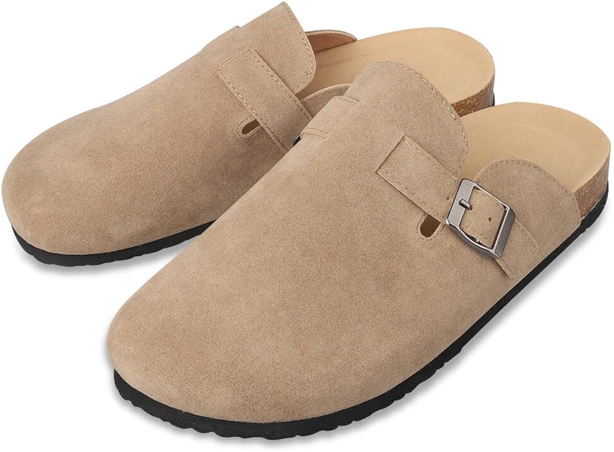 WINSEAD Clogs for Women Men Dupes Unisex Slip-on Potato Shoes Footbed Suede Cork Clogs and Mules