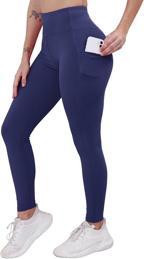 Leggings with Pockets for Women Buttery Soft Yoga Pants High Waist Tummy Control Workout Running Leggings