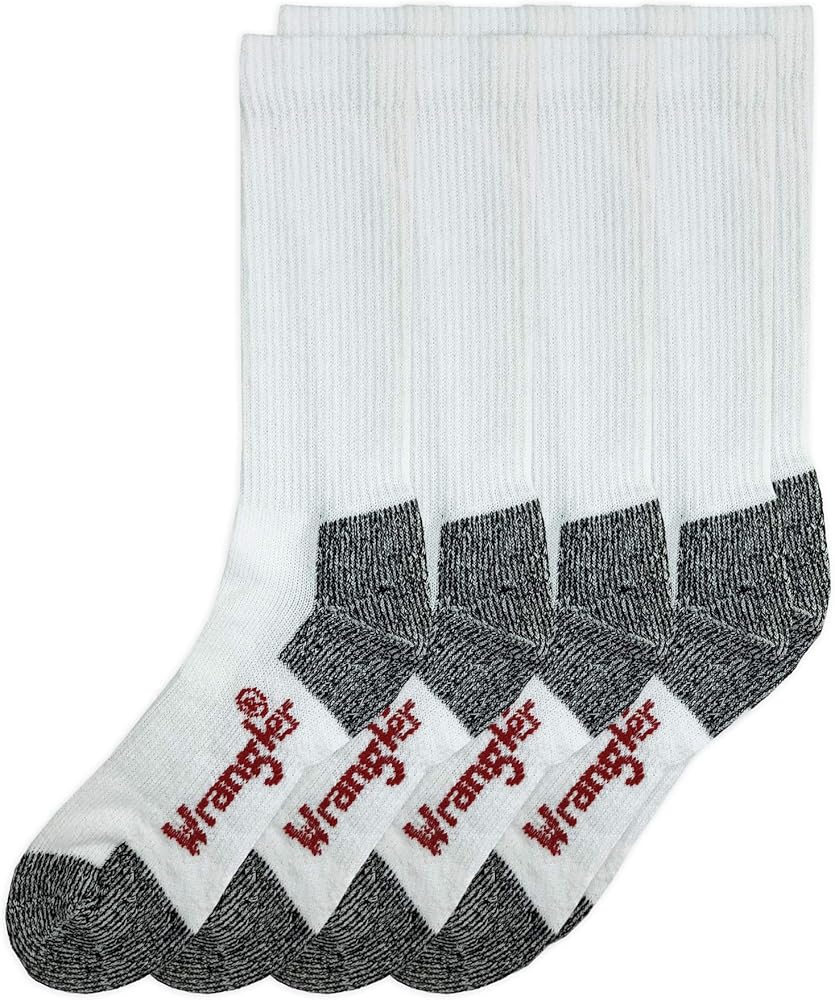 Wrangler Men's Riggs Ultra-Dri Moisture Wicking Crew Boot Socks (4 Pairs)