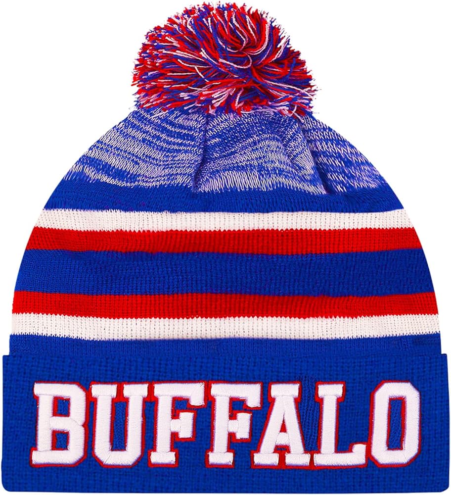 Beanie Hat Football Knit Hats Winter Cuffed Stylish Beanie Cap Sport Fans Fashion Toque Cap