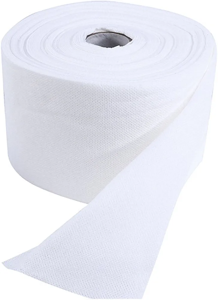 1 Roll Of Disposable Cleaning Face Towel Non-woven Fabric Disposable Wipers Washcloths Makeup Facial Soft Pads (White)