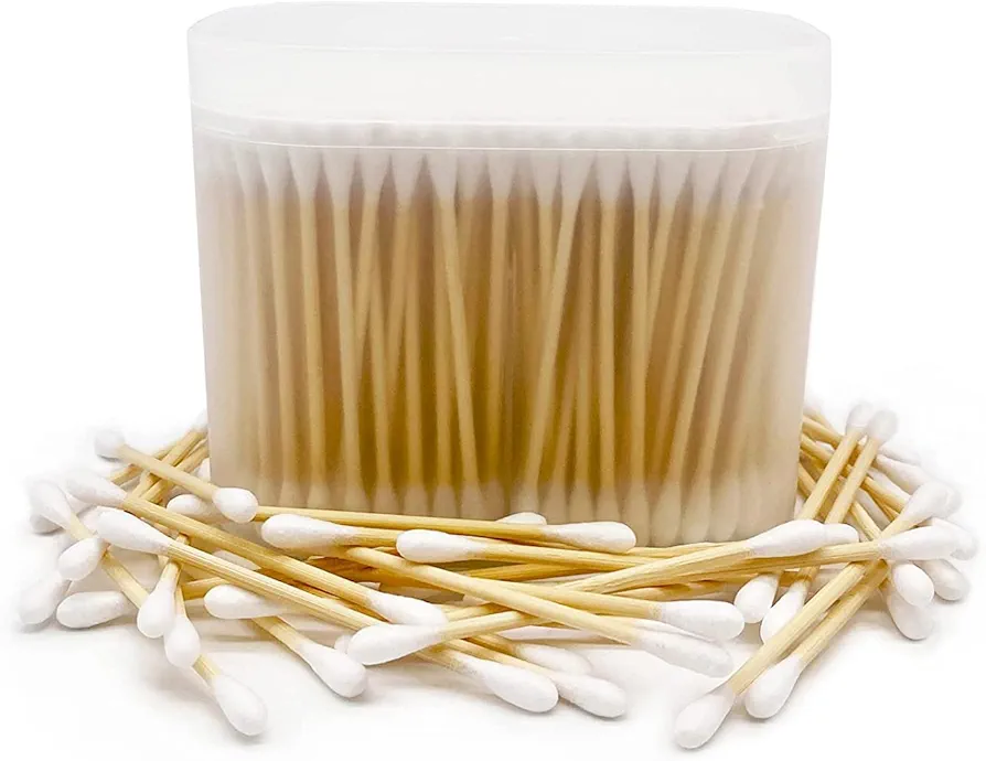 900pcs Bamboo Cotton Swabs, Biodegradable Wooden Cotton Buds