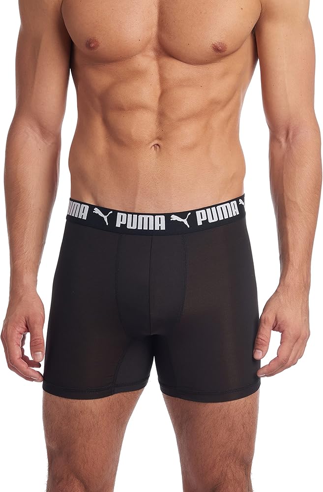 PUMA Men's 3 Pack Athletic Fit Boxer Briefs