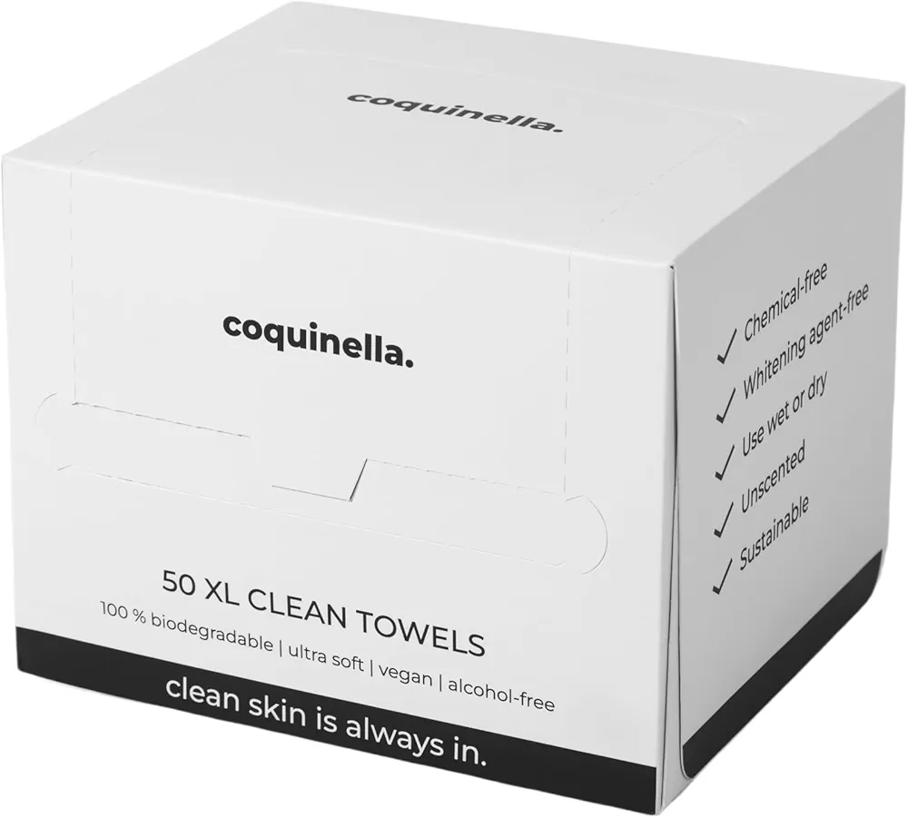 XL Clean Face Towels, Chemical-Free, Ultra-Soft, Gentle, Disposable, Towelettes, Fragrance-Free