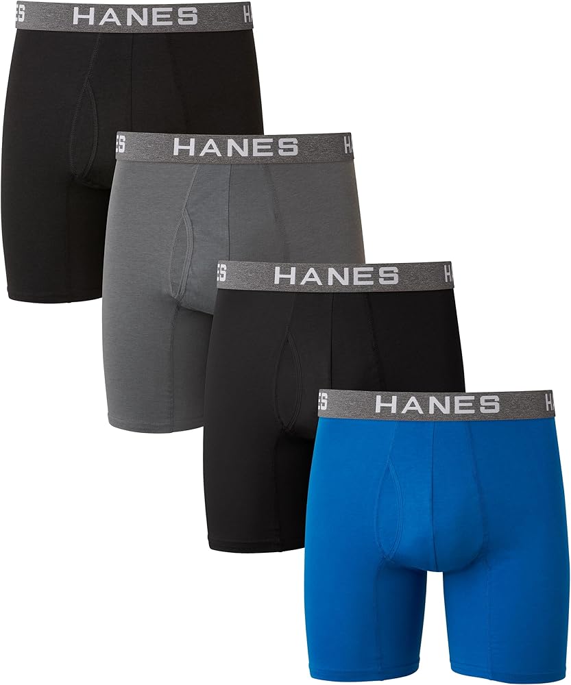 Hanes Men's Comfort Flex Fit Boxer Briefs, Ultra Soft Cotton Modal Blend Underwear, 4-pack