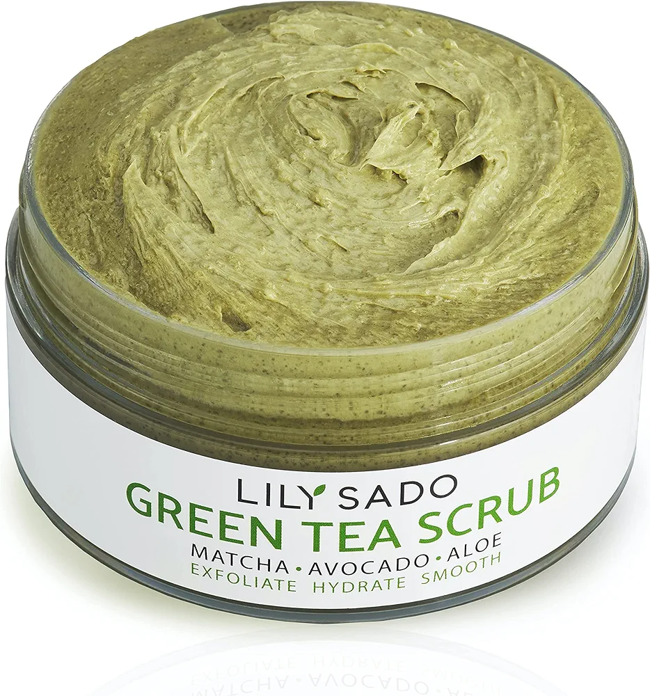 LILY SADO Matcha Made in Heaven Sugar Facial Scrub - Best Daily Facial Exfoliating Cleanser for Women & Men - Vegan Face Wash Exfoliates Skin, Treats Acne, Reduces Pore Size - 4 oz