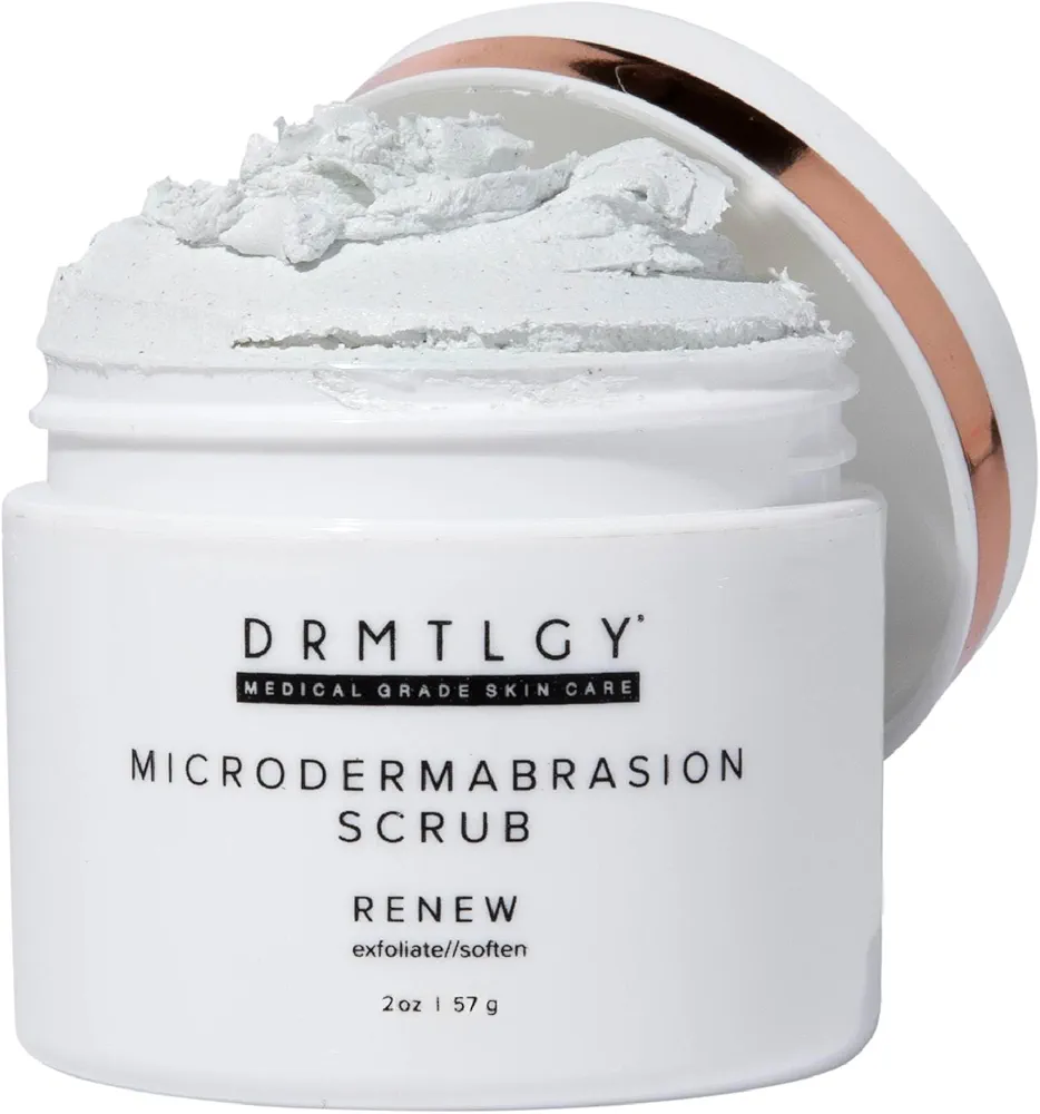 DRMTLGY Microdermabrasion Facial Scrub and Face Mask. Non-Abrasive Face Exfoliator Improves Acne Scars, Blackheads, Pore Size, and Skin Texture. 2 oz