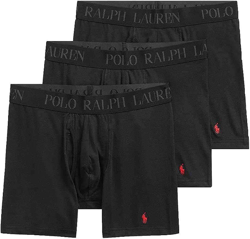 Polo Ralph Lauren Men's 4D Flex Cotton Modal Stretch Boxer Briefs (3 Pack)