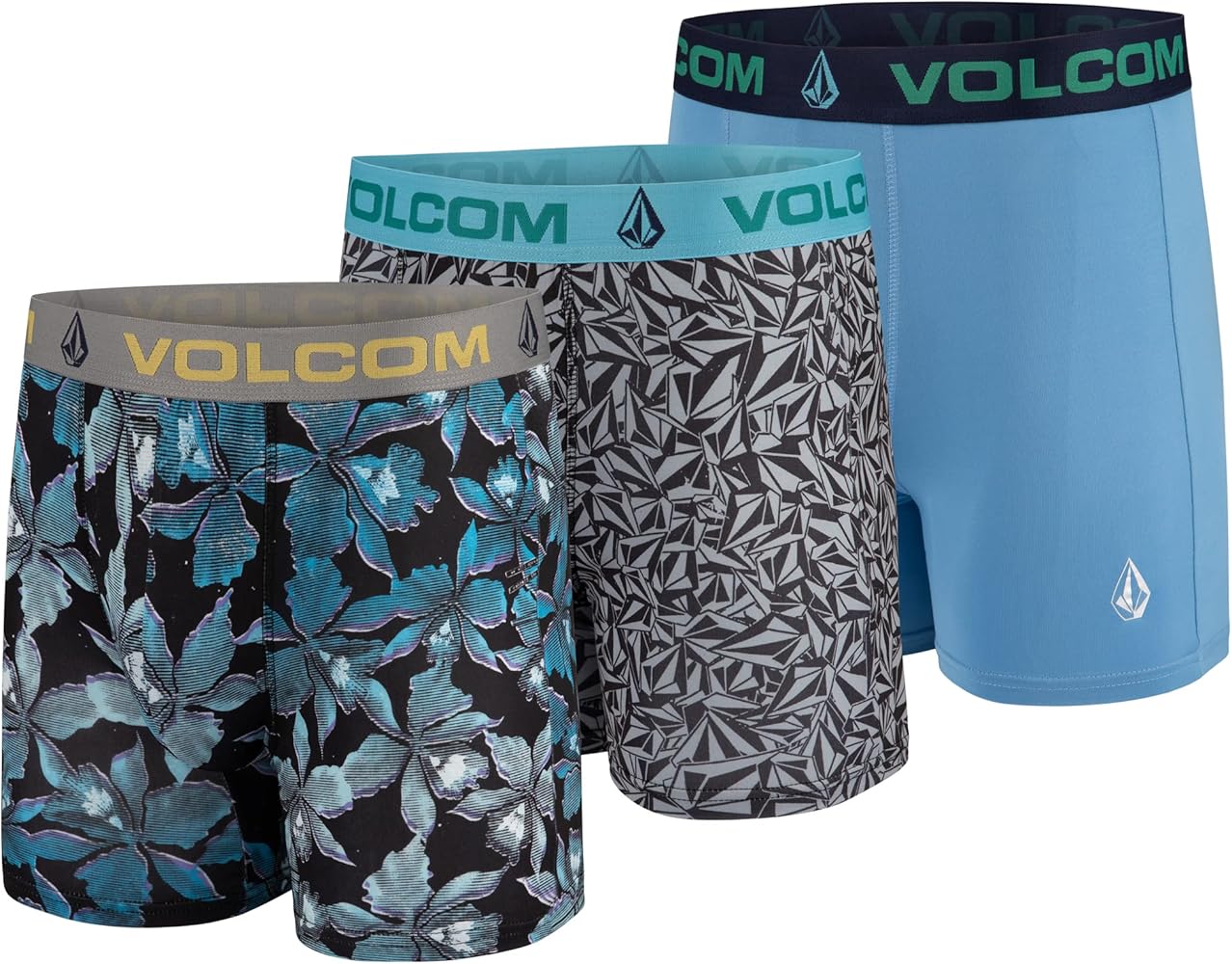 Volcom Mens Boxer Briefs 3 Pack Poly Spandex Performance Boxer Briefs Underwear