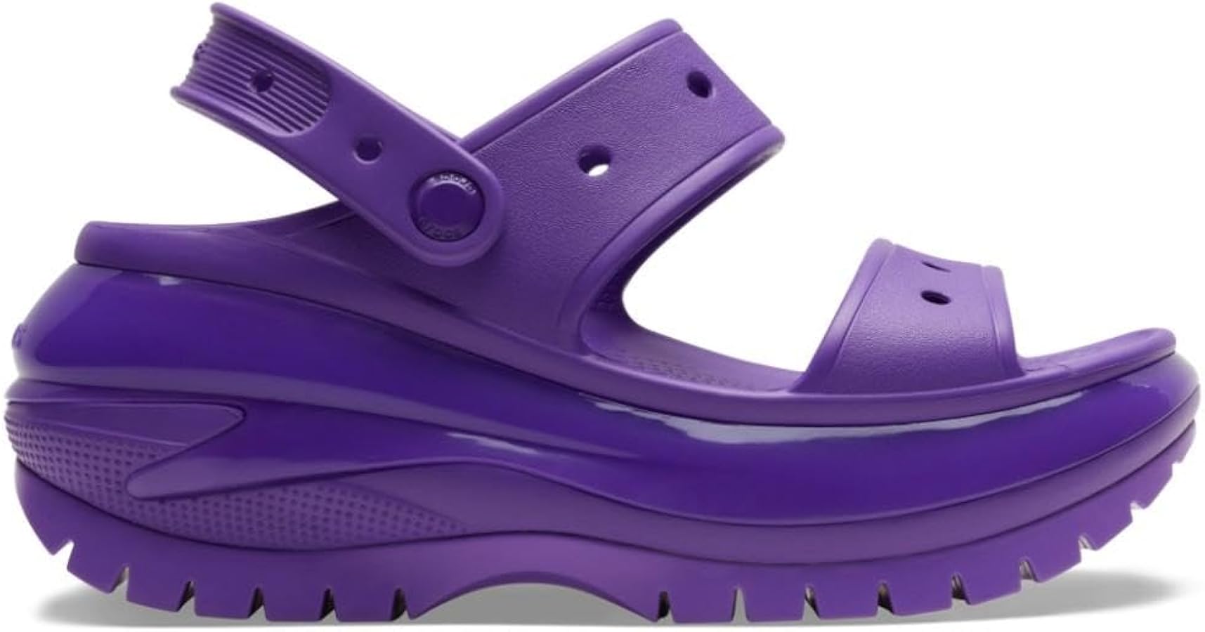 Crocs Unisex Classic Mega Crush Platform Sandals Wedge, Neon Purple, Numeric_5 US Men