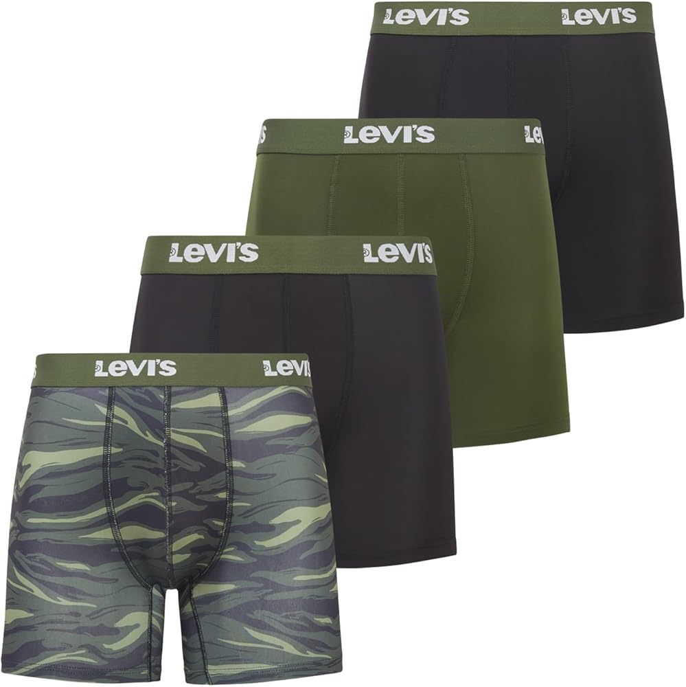 Levi's Mens Underwear Microfiber Boxer Brief for Men Ultra Soft 4 Pack