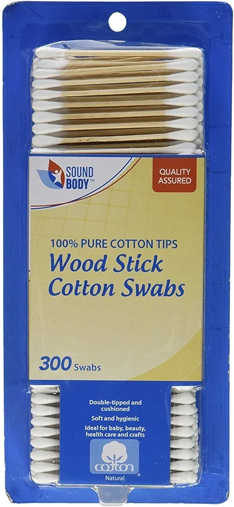 Wood Stick Cotton Swabs 300 Count