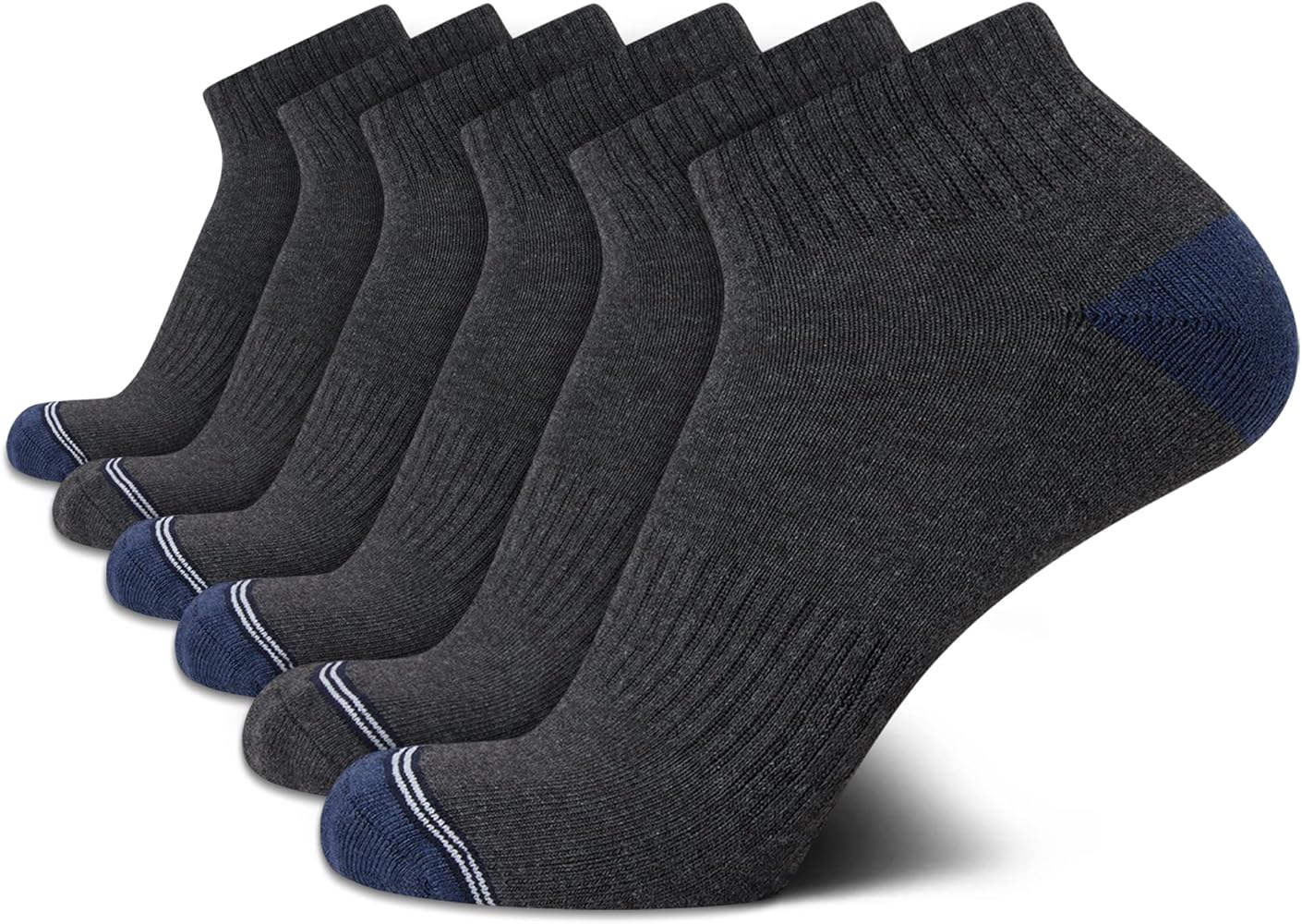 Nautica Men's Performance Quarter Socks with Cushioned Comfort (6 Pack)