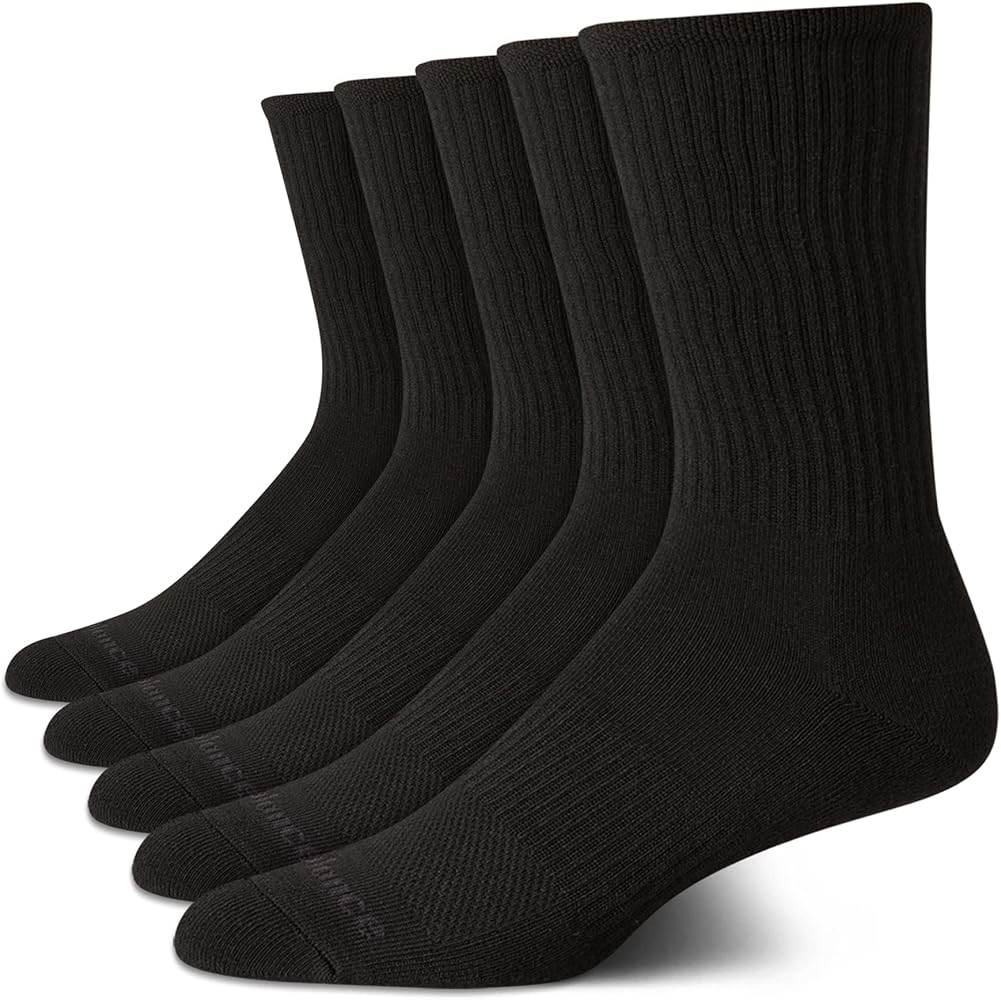 New Balance Men's Crew Socks - 5 Pair Moisture Control Comfort Crew Socks - Breathable Athletic Socks for Men (Sizes: 6-12.5)