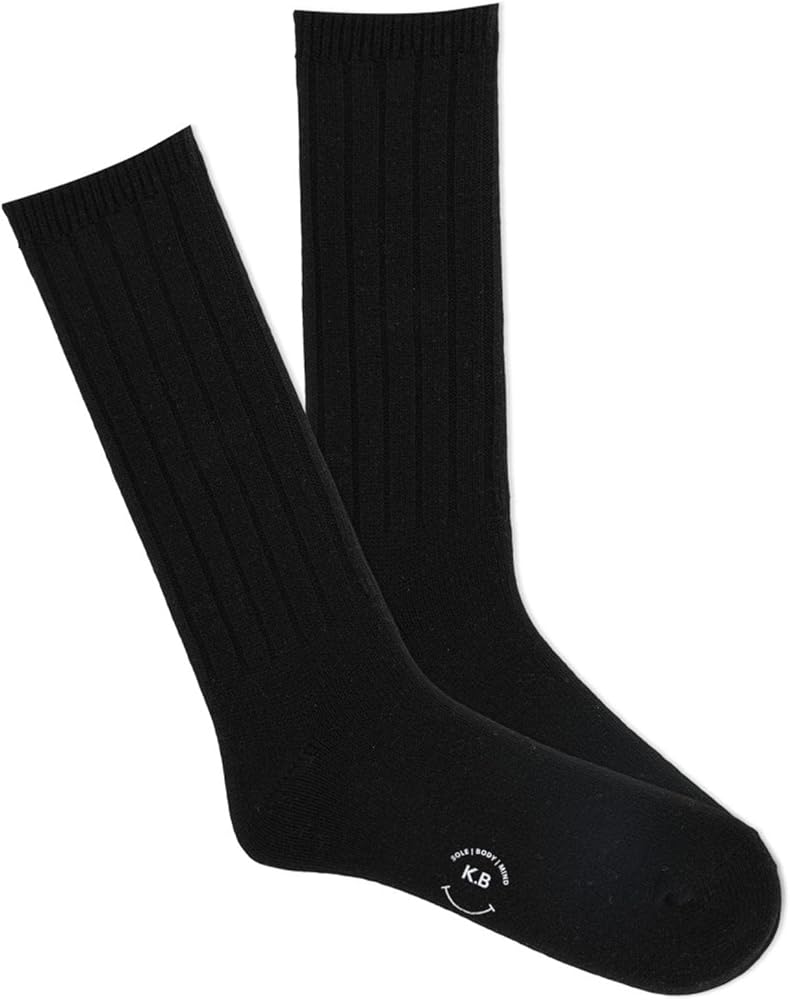 K. Bell Men's Comfort Fit Crew Socks-1 Pairs-Wide Ribbed Classic Style