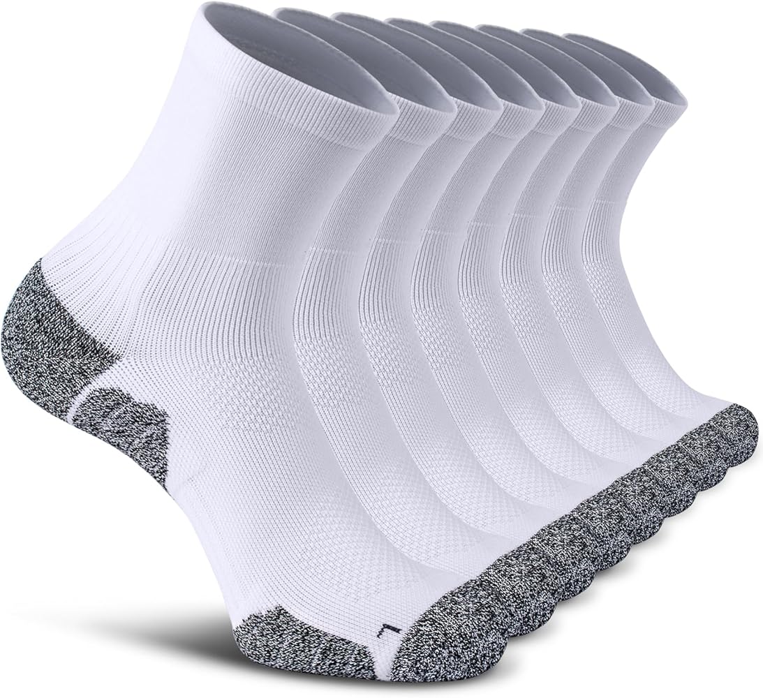 CWVLC Compression Athletic Quarter Socks Cushioned for Men Women