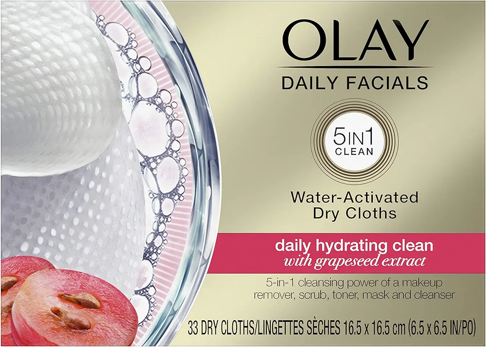 Olay 4-In-1 Daily Facial Cloths, Normal Skin 33 Count, Packaging May Vary