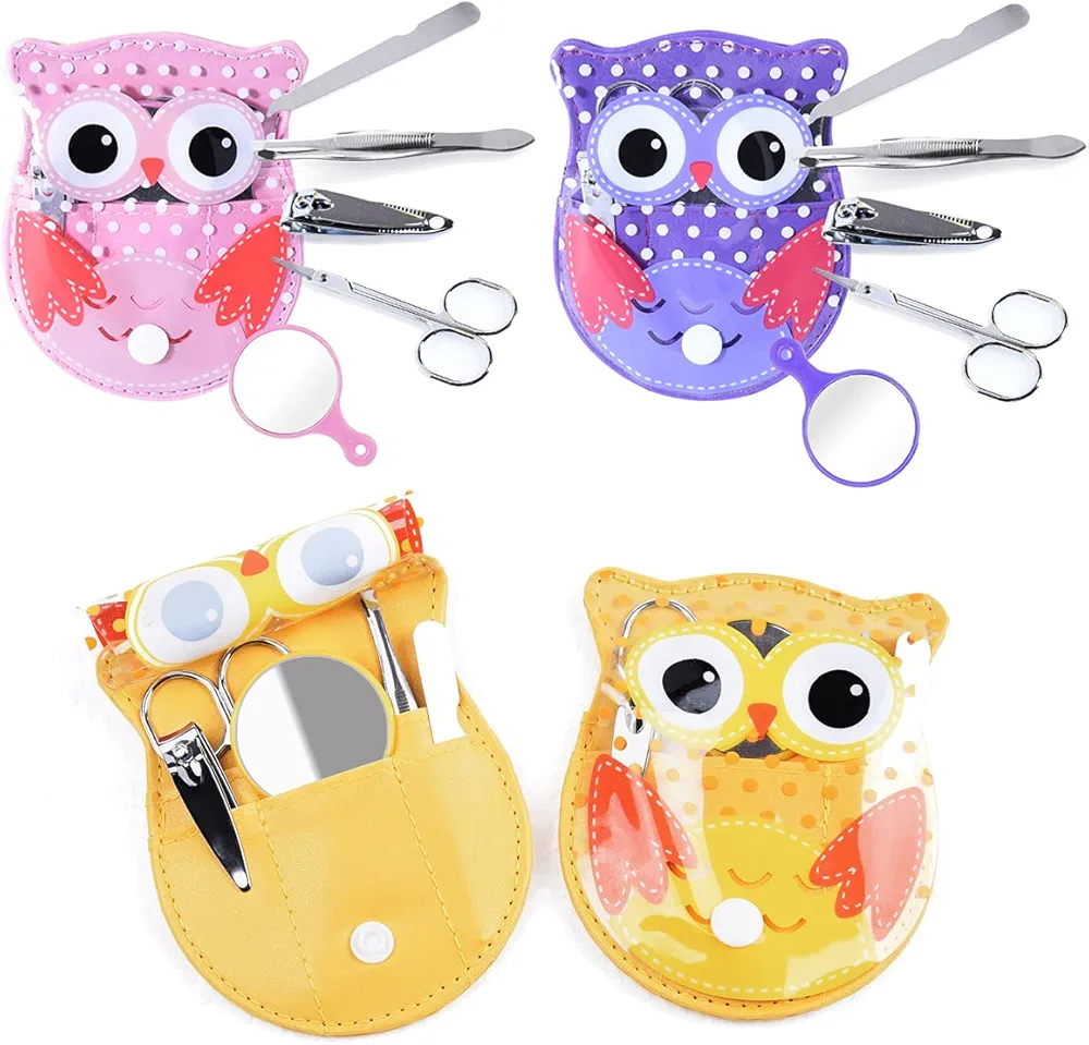 Owl Design Personal Care Manicure Set for Party Favor 5 in 1 (Pack of 3 sets)