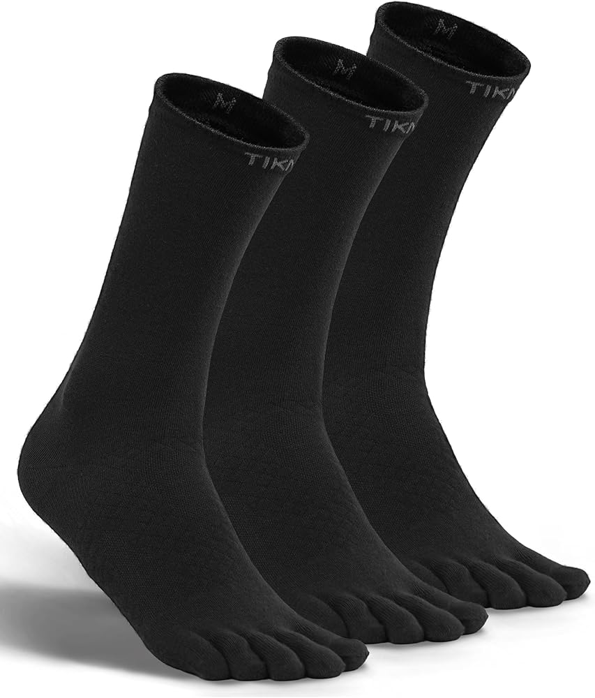 Calf Toe Socks, Five Finger Crew Running Socks, Cool-Max Moisture