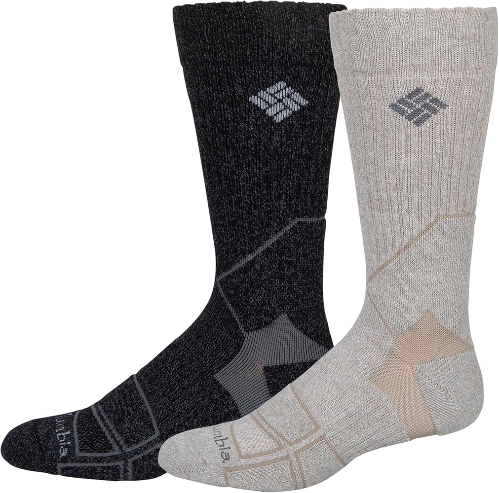 Columbia Men's 2 Pack Medium Weight Hiking Crew Socks