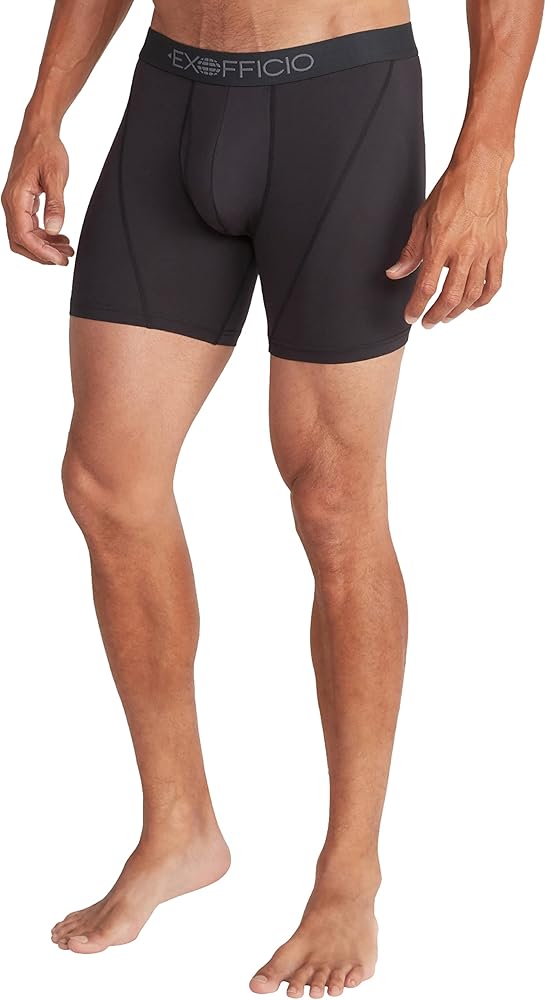 ExOfficio Men's Give-N-Go Sport 2.0 Boxer Brief 6 " Travel Underwear for Men, Breathable and Durable, Easy Clean