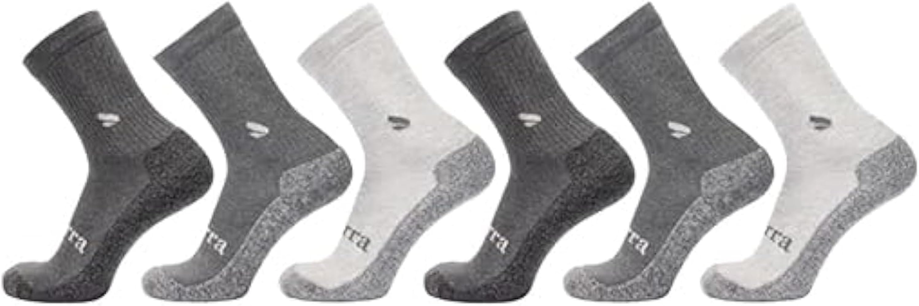 Unisex Cushioned Compression Crew Socks and No Show Socks, Moisture-Wicking Crew and No Show Socks in Black/White/Multicolor