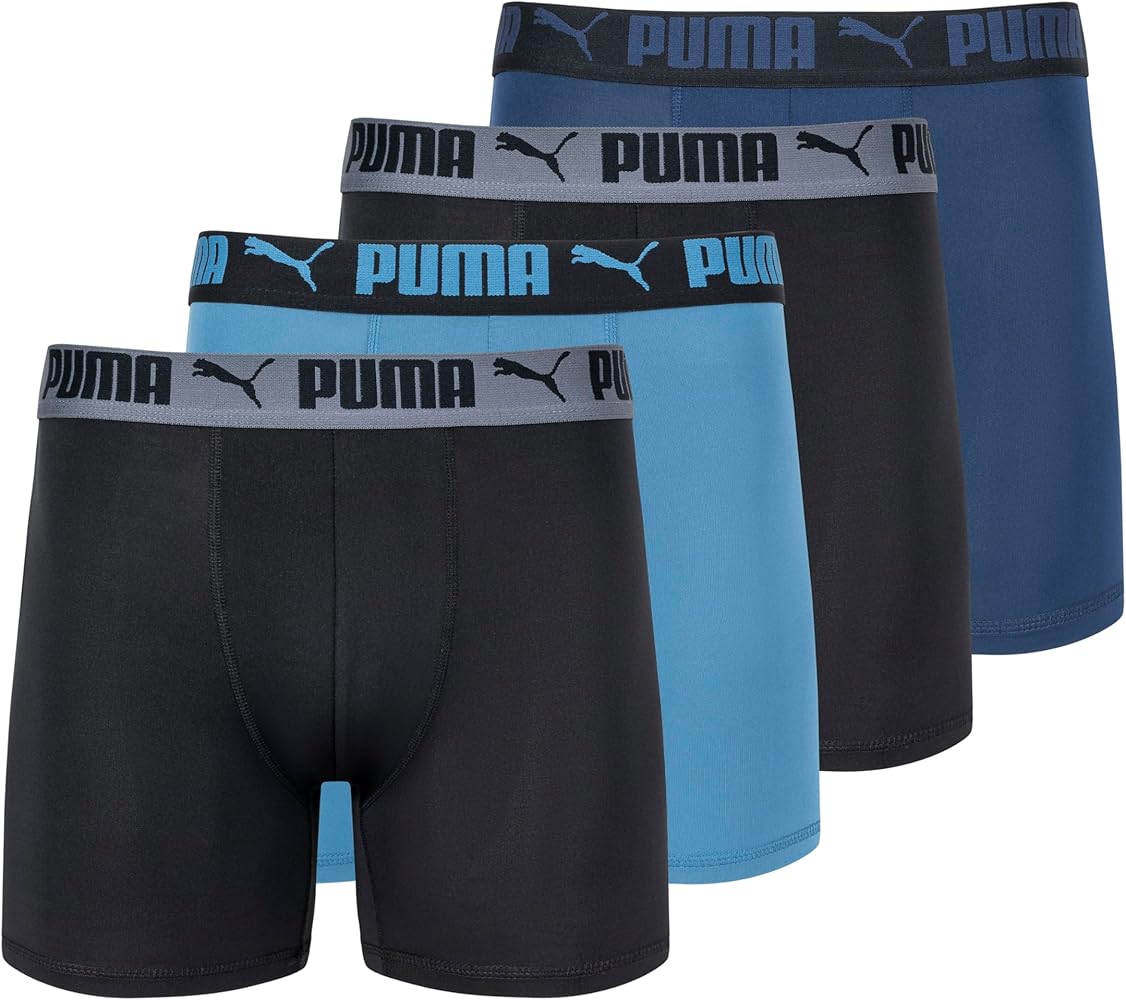 PUMA Men's 4 Pack Active Stretch Boxer Briefs