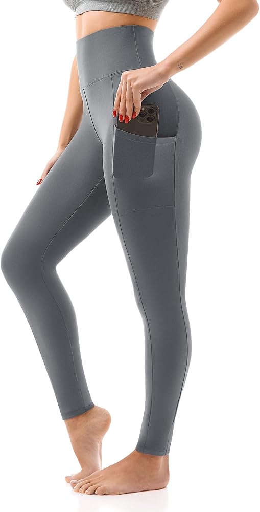 SINOPHANT High Waisted Leggings with Pockets Women, Buttery Soft Elastic Tummy Control Stretchy Yoga Pants